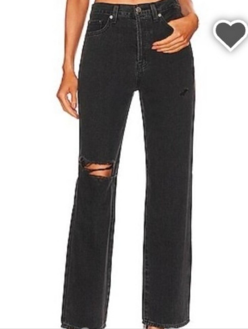 Pistola Black Straight-Leg Distressed Jeans